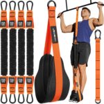 Pull Up Assistance Bands Set – 4 Heavy Duty Resistance Bands 300lbs, Adjustable Weight/Size with Footrest for Home Gym Strength Training
