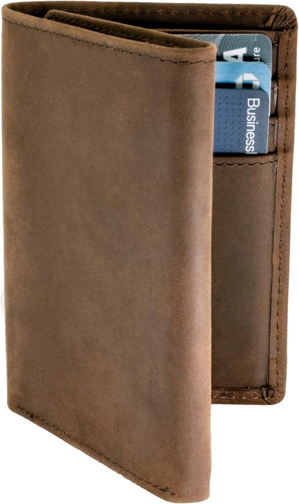 Top Grain Leather Trifold Wallet for Men | Ultra Strong Stitching | Handcrafted Argentinian Leather | RFID Blocking | Extra Capacity Trifold Wallet |Thin and Sophisticated Tri-Fold Design