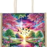 Tontut Diamond Painting kit Handbag Beautiful Scenery DIY Handmade Diamond Pattern Creative Gift Large Capacity Commuting Leisure Bag