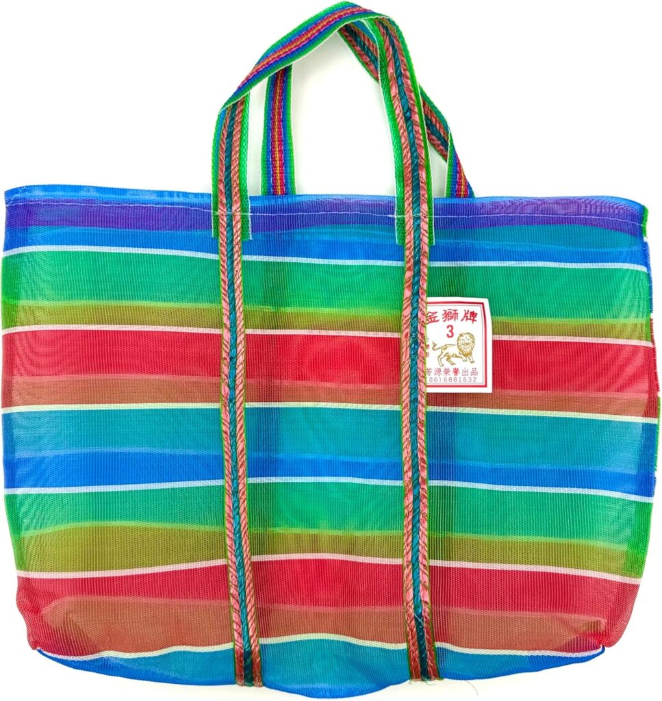 Original Taiwanese Handmade GA JI DAI Foldable Mesh Tote Bag – Durable, Breathable and Waterproof Handcrafted Bag for Groceries, Beach, Picnic, Shopping, and Travel in Size 3 Small