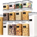 CHEFSTORY Airtight Food Storage Containers Set, 14 PCS Kitchen Storage Containers with Lids for Flour, Sugar and Cereal, Plastic Dry Food Canisters for Pantry Organization and Storage