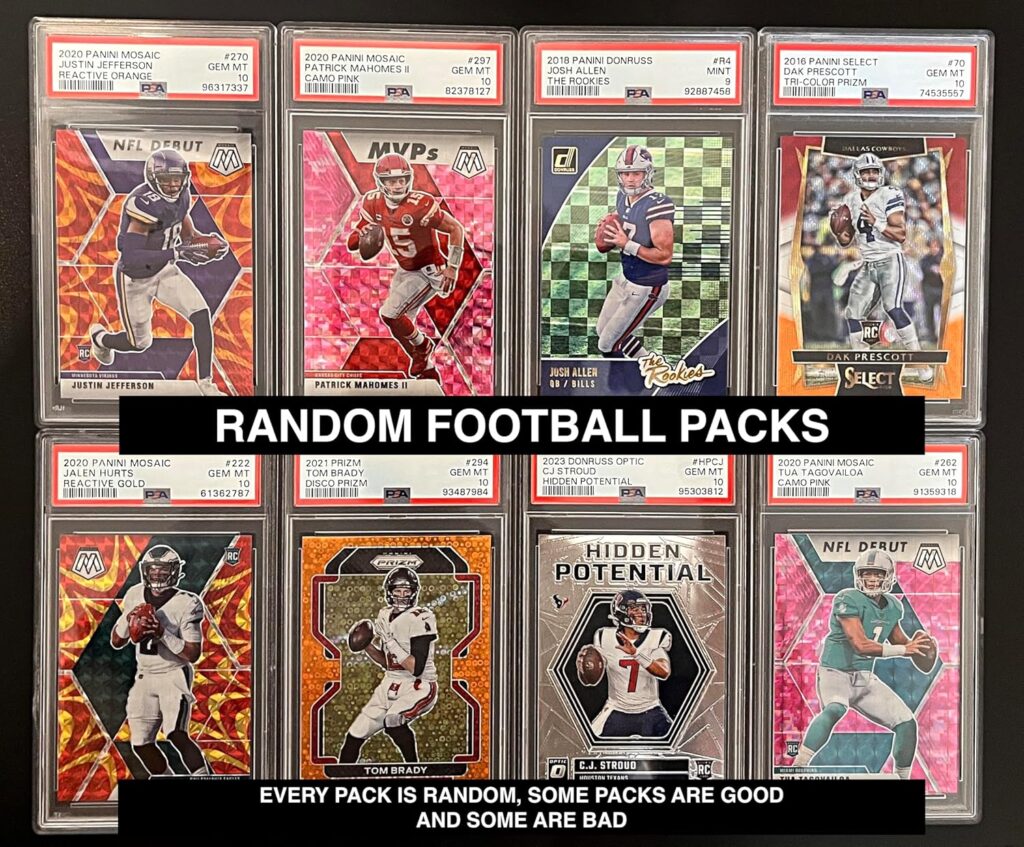 Football Cards Hot Packs – 15 Cards – 4 Rookies – Look for Autos – Mem – 1/1