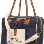 Shy Shy Bags Bicycle Upcycled Canvas Hand Bag & Cowhide Tote Bag & Canvas Leather Shoulder Bag