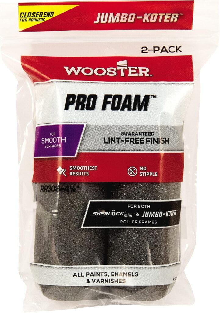 Wooster Brush RR308-4-1/2 Pro Foam, 2-Pack, 4-1/2-Inch
