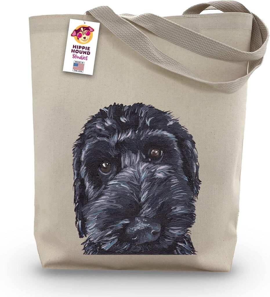 Labradoodle Tote Bag – Black Labradoodle Lover Gift – Labradoodle Golden Doodle Totes -Handmade Totes – Gifts for Mom – Labradoodle Canvas Totes – Grocery Bag – Beach Bag