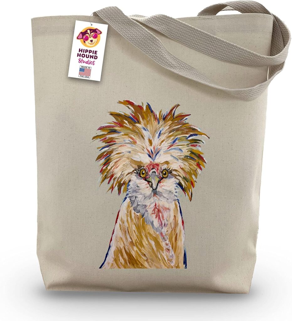 Chicken Tote Bag – Heavy Canvas Chicken Tote -Chicken Gift – Chicken Gifts – Handmade Totes – Reusable Shopping Bag – Chicken Lady Gifts – Shoulder Bag – Grocery Bag – Handbag – Beach Bag
