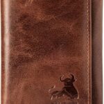 BULL GUARD Best Leather Men’s RFID Trifold Wallet With ID Great Outdoor Wallet