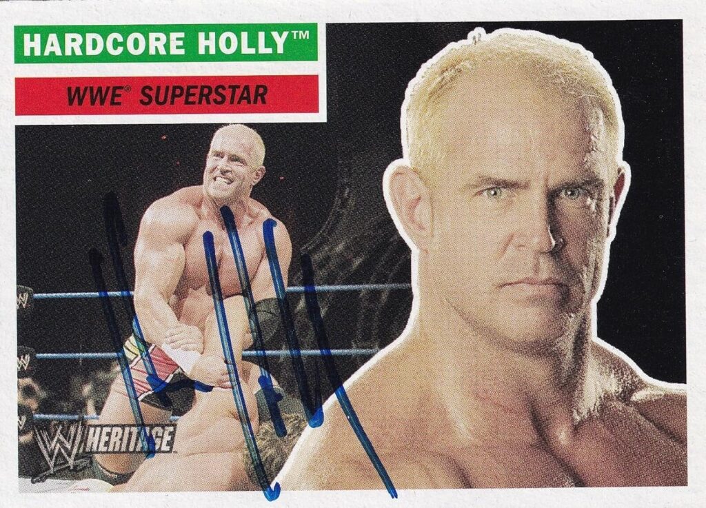 Hardcore Bob Holly Signed 2005 Topps Heritage WWE Card #40 Autograph Wrestling – NFL Autographed Football Cards