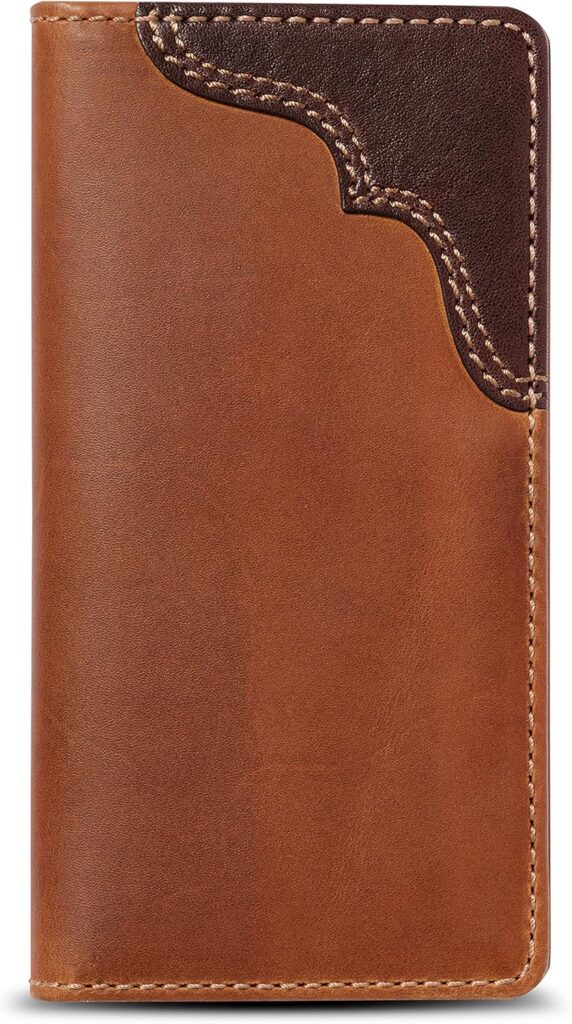 House of Jack Co. Buck Long Bifold Wallet for Men and Outdoorsmen, Full Grain Cowhide Leather Rodeo Wallet, Tan