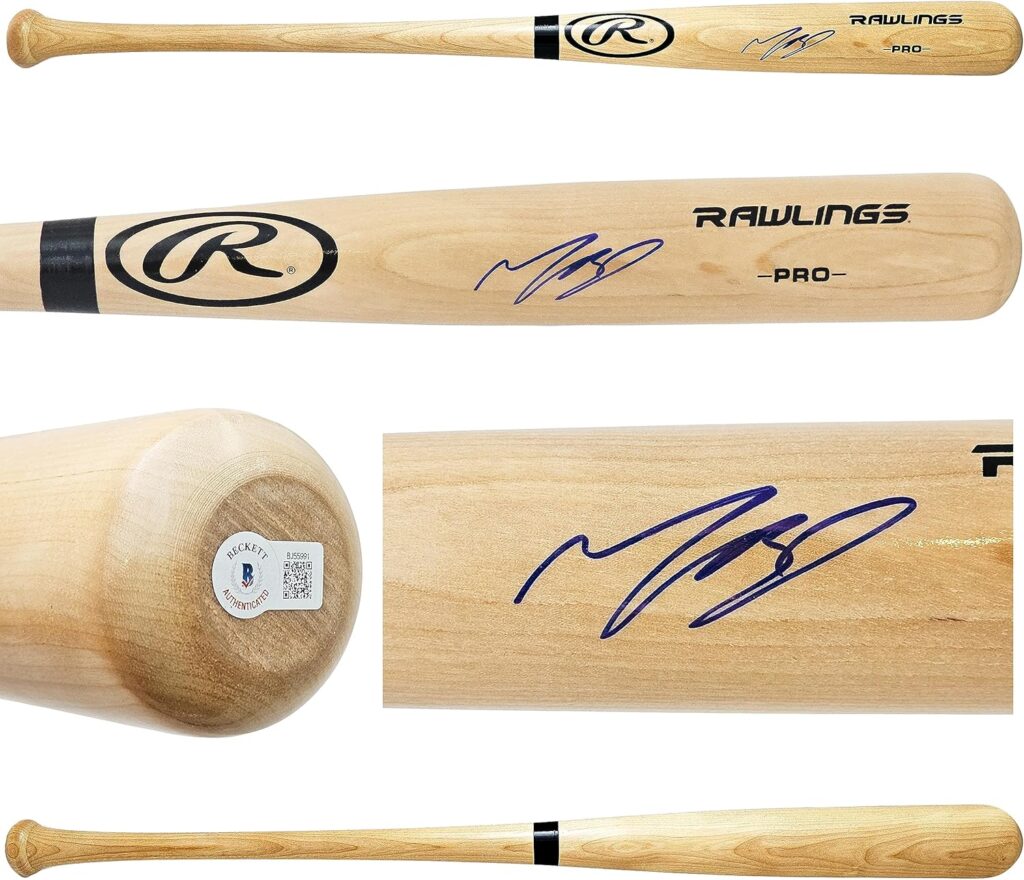 Mookie Betts Autographed Blonde R.a.w.l.i.n.g.s Pro Baseball Bat Dodgers Los Angeles Beckett BAS QR Stock #218693