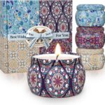 TranquilBliss Scented Candle Set, 4 Pack Soy Wax Candles, 120H Burn Time, Ideal Gifts for Women, Birthday Presents