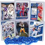 Josh Allen Football Card Bundle, Set of 6 Assorted Buffalo Bills and Wyoming Cowboys Mint Football Cards Gift Set of MVP Quarterback Josh Allen, Trading Cards Protected by Sleeve and Toploader