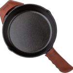 Proudly Made in Georgia from Full Grain Leather – Leather Cast Iron Handle Cover, Set of 2 – Heat Resistant Cast Iron Handle Sleeve for Skillets – Pot Holder for Hot Frying Pans, Pots