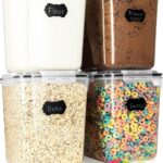 Flour Sugar Storage Containers (5.3L/4pk) Great Rice Canisters Sets For The Kitchen pantry, Large Food Storage Containers With Lids Airtight