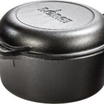 Lodge 5 Quart Cast Iron Double Dutch Oven – Pre-Seasoned – Lid Converts to 10.25″ Skillet – PFAS-Free – Made in USA – Dual Handles – Oven, Grill, Campfire & Stovetop Safe – Durable & Non-Toxic