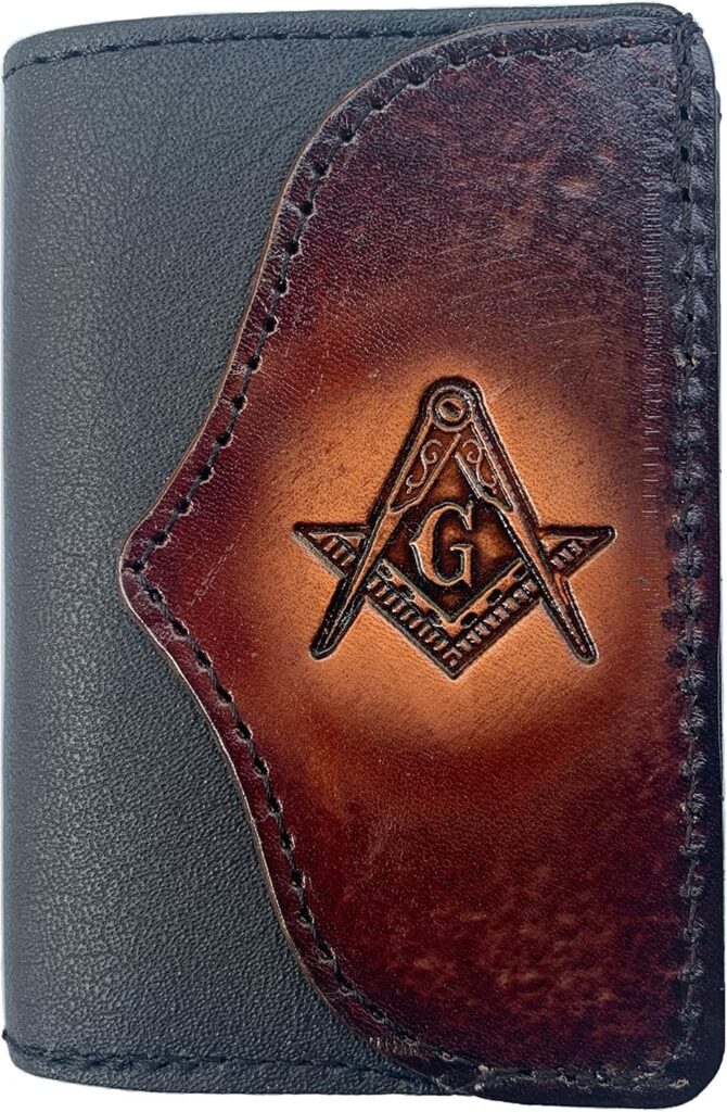 Masonic Handcrafted Leather Trifold Wallet