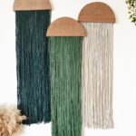 Induslyfe Macrame Wall Hanging 3 pcs Tapestry Woven Boho Home Chic Wall decor Bohemian Geometric Art Decor Bedroom Nursery Apartment Dorm Decoration Minimalistic Sage Green gift Birthday Xmas