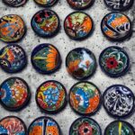 Set of 4 Talavera Mexican Pottery Handmade Salsa Bowls – 4″x2″ Condiment & Prep Bowls for Dips, Sides, Snacks. Lead-Free and Heat-Safe