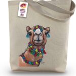 Camel Tote Bag – Camel Lover Gift – Camel Gifts For Women -Handmade Totes – Camel Canvas Totes – Cute Camel Reusable Shopping Bag – Camel Christmas Gift – Grocery Bag – Handbag – Beach Bag