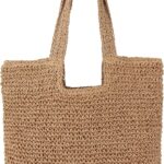 Straw Beach Tote Bag: Large Summer Boho Woven Bags – Rattan Handmade Shoulder Handbags for Women