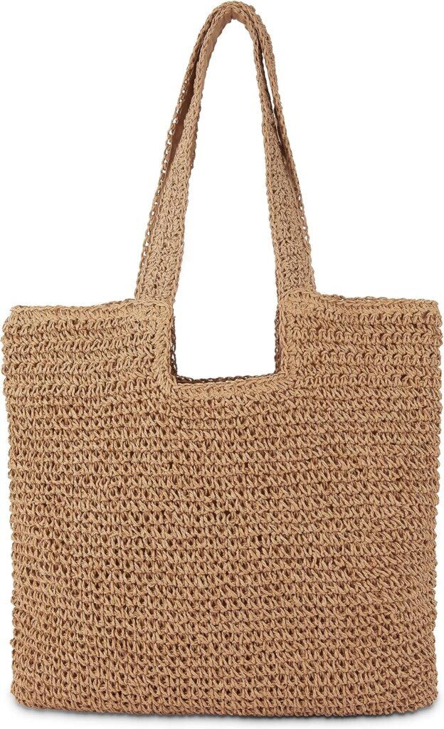Straw Beach Tote Bag: Large Summer Boho Woven Bags – Rattan Handmade Shoulder Handbags for Women