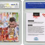 WCG 2022 Lionel Messi Argentina Soccer Champion Diamond Dust Encrusted Rency Trading Card – Graded Gem-Mint 10