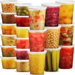 JoyServe Deli Food Storage Containers with Lids – (48 Sets) 24-32 Oz Quart Size & 24-16 Oz Pint Size Plastic Airtight Takeout Meal Prep Storage, BPA-Free, Dishwasher, Microwave Safe