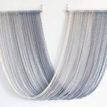 Qulbuj Macrame Wall Hanging Tie-Dye Yarn Tapestry Boho Home Decor 52″ Wx34 L, Grey