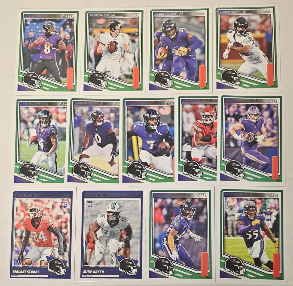 2025 Score Football Panini Baltimore Team Set Ravens 13 Cards W/Drafted Rookies