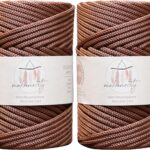 Makromecity, 2 Skeins of Polyester Macrame Cord 5mm x 104 Yards (311 feet) 5mm Polypropylene Copper Macrame Cord Crochet Macrame Bag Cord Crafts for Wall Hangings, Bags, Underplate, Rug