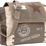 Shy Shy Leather Star Shoulder Bag, Adjustable Handle, Canvas Crossbody Bag