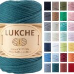 Braided Cotton Macrame Cord 3mm x 93 Yards (279 Feet), Colored Rope, Bohemia Macrame Rope, Macrame Yarn, Colored Craft Rope for Wall Hanging, Plant Hangers, Crafts, for Knitting (Peacock 3mm) 1