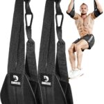 DMoose Fitness Hanging Ab Straps for Pull Up Bar & Core Strength Training – Soft Padded Exercise Straps for Ab Swing & Leg Raises, Hang Bar Strap with 2 Steel Carabiners – Abs Equipment for Home & Gym