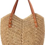 Straw Bag For Women Straw Totes Beach Bags Summer Woven Handmade Shoulder Bag Purse Buckets Totes Handbag