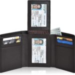 Handcrafted RFID Leather Wallet For Men, Sleek Trifold Front Pocket Wallet with 2 ID & 9 Cards Slots