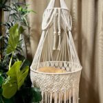 Macrame Cat Hammock – Boho Wall Hanging for Indoor Outdoor Home Decor, Pet Hammock for Sleeping, Playing and Lounging